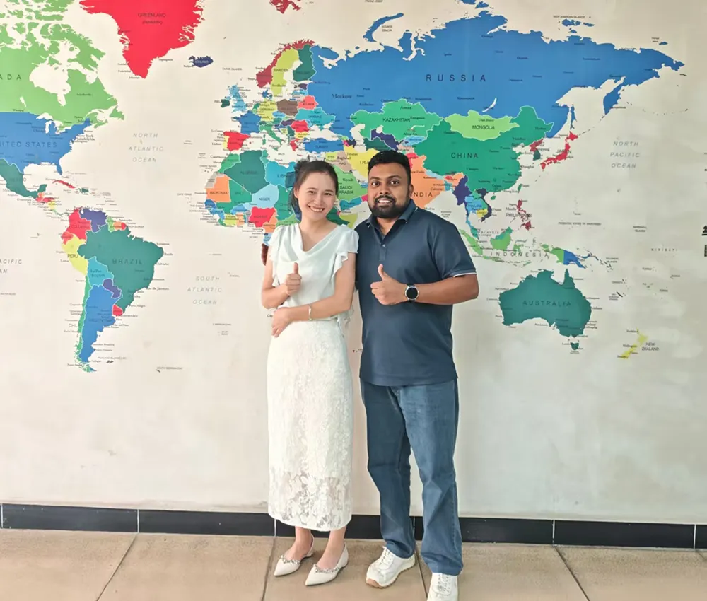 Golden Rack team having a business meeting with overseas customer at our factory