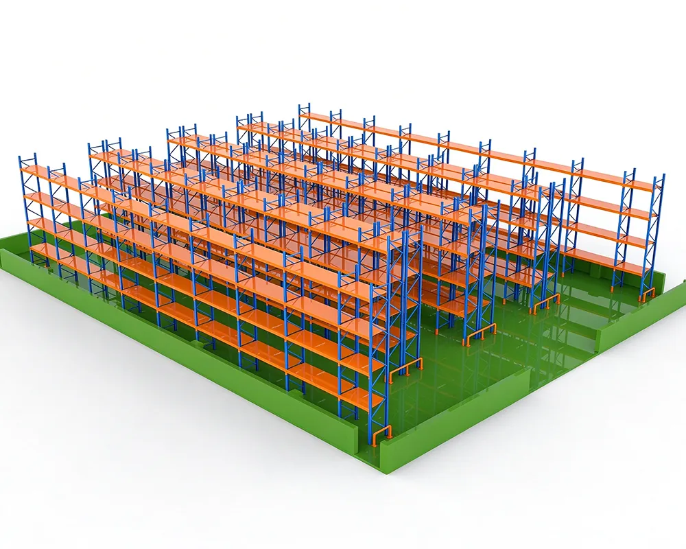 Pallet racking drawing design for warehouse storage project