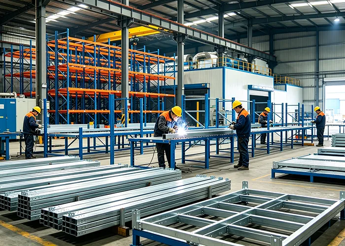 Warehouse racking factory production of industrial storage racks
